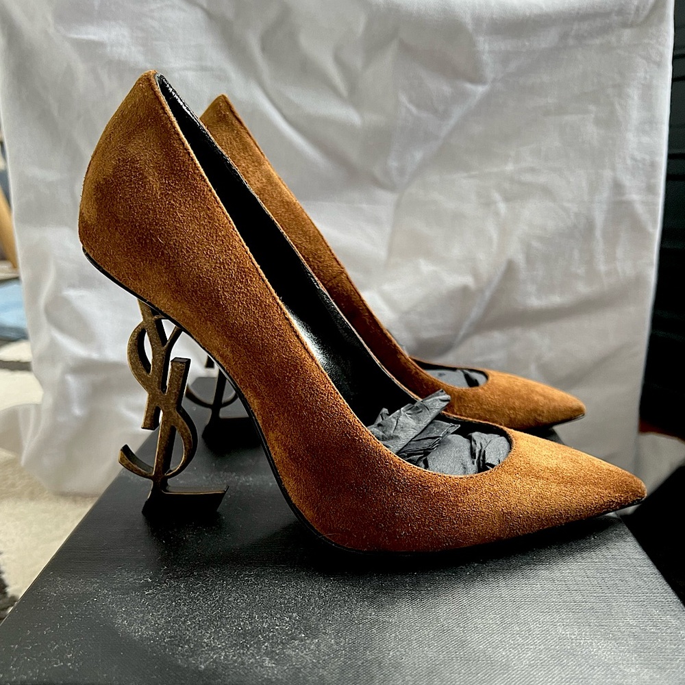 Saint Laurent / YSL Opyum Pump - Brown Suede sz 35.5